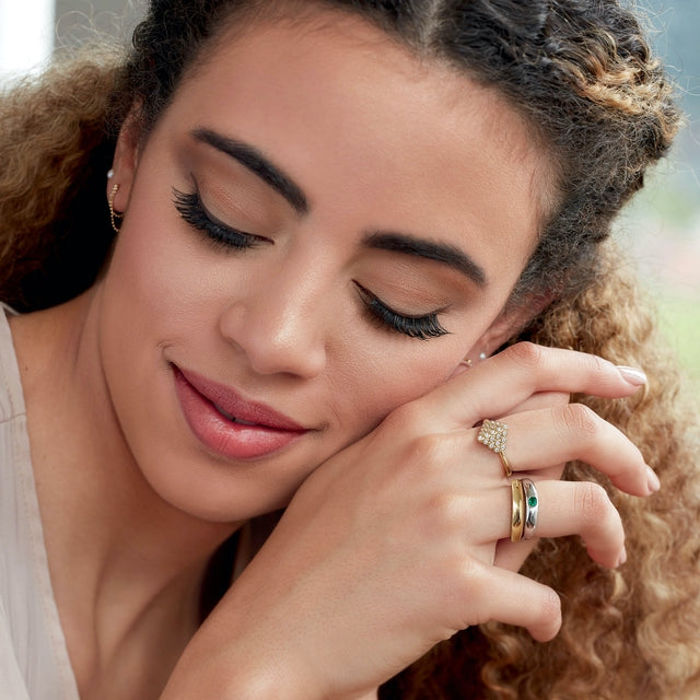 14K Gold 1/3 CTW Diamond Bezel-Set Cluster Ring