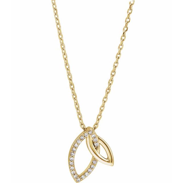 .05 CTW Diamond Double Leaf 18" Necklace