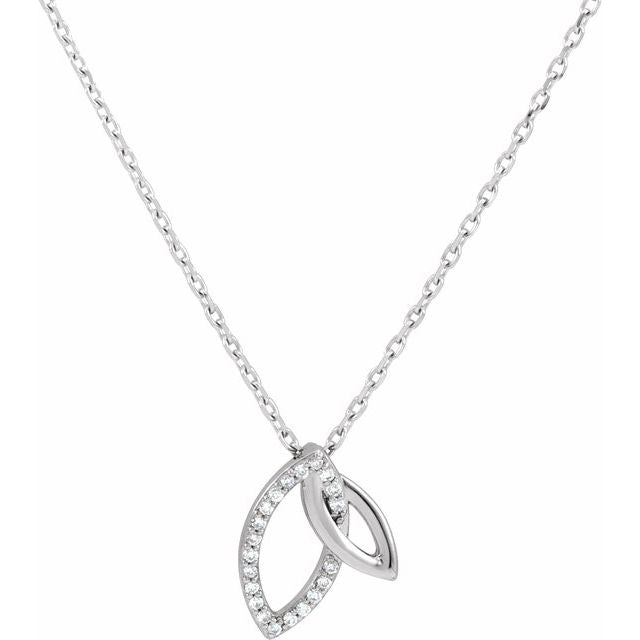 .05 CTW Diamond Double Leaf 18" Necklace