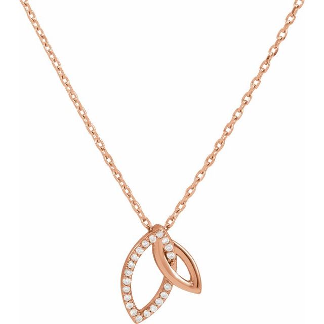 .05 CTW Diamond Double Leaf 18" Necklace
