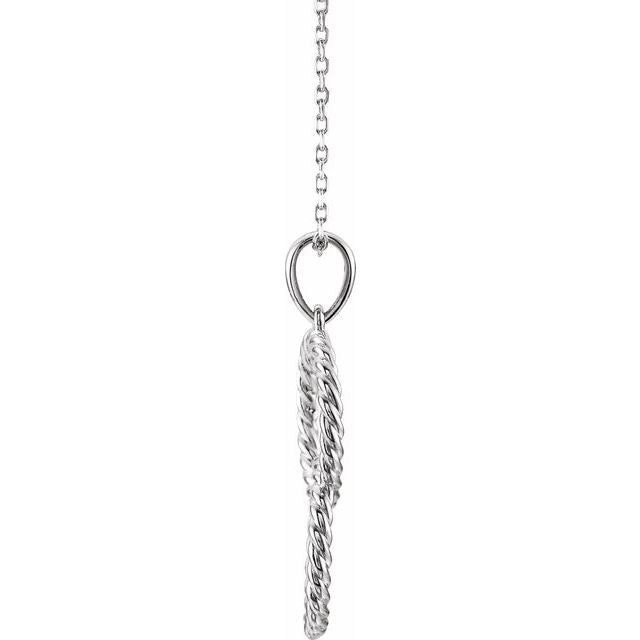 Interlocking Rope Circle Necklace in 14K Gold 16"-18"