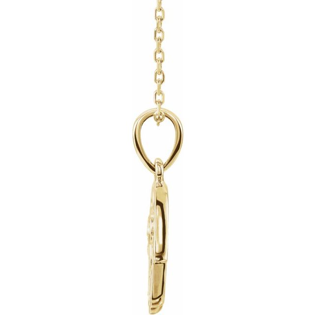 14K Gold & Sterling Silver .03 CTW Diamond Hamsa Necklace 16-18"