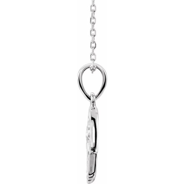 14K Gold & Sterling Silver .03 CTW Diamond Hamsa Necklace 16-18"