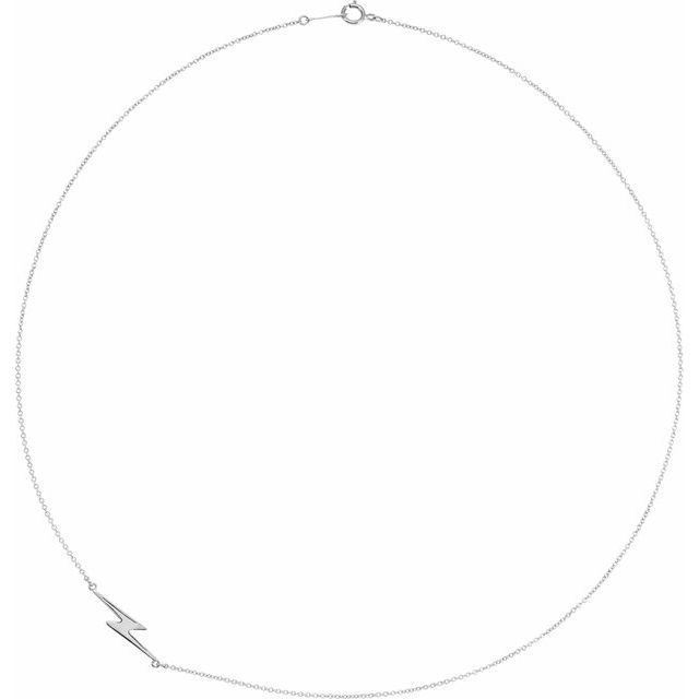 FLASH Lightning Bolt Necklace 18" in 14K Gold