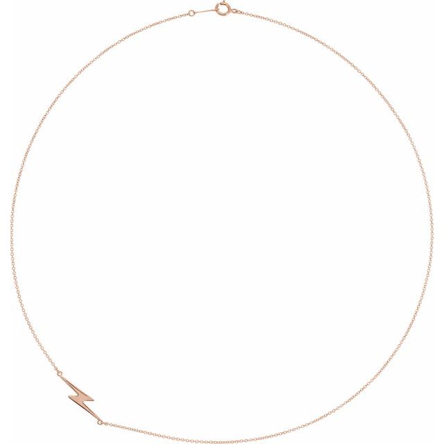 FLASH Lightning Bolt Necklace 18" in 14K Gold