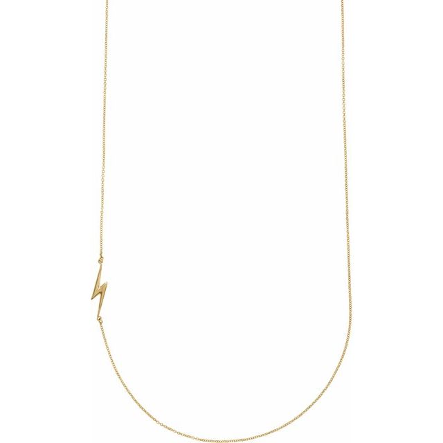 FLASH Lightning Bolt Necklace 18" in 14K Gold