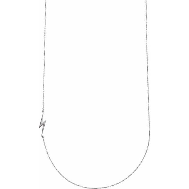 FLASH Lightning Bolt Necklace 18" in 14K Gold