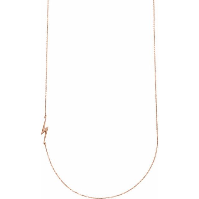 FLASH Lightning Bolt Necklace 18" in 14K Gold