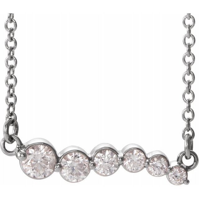 1/4 CTW Diamond Curved Bar Necklace 16"