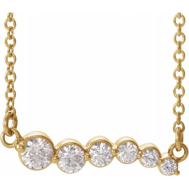 1/4 CTW Diamond Curved Bar Necklace 16"