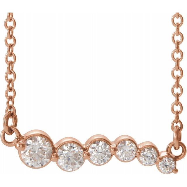 1/4 CTW Diamond Curved Bar Necklace 16"