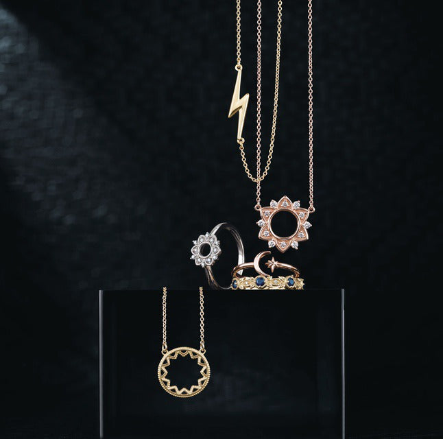 FLASH Lightning Bolt Necklace 18" in 14K Gold