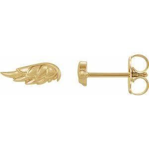 14K Yellow Angel Wing Earrings