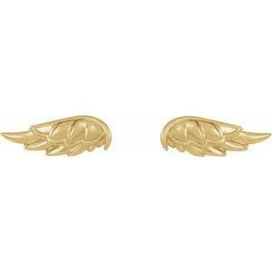 14K Yellow Angel Wing Earrings