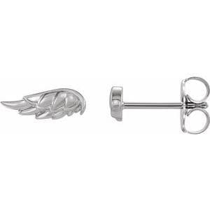 14K White Angel Wing Earrings