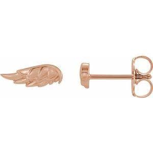 14K Rose Angel Wing Earrings
