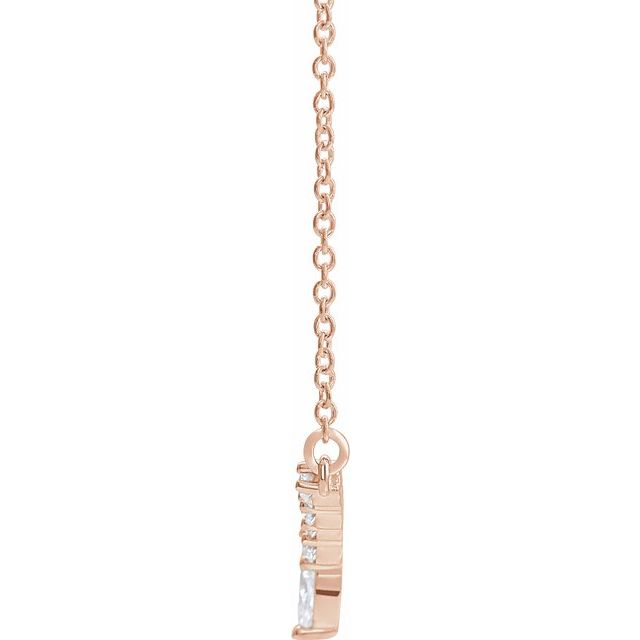 14K Rose 1/3 CTW Diamond 16" "V" Necklace