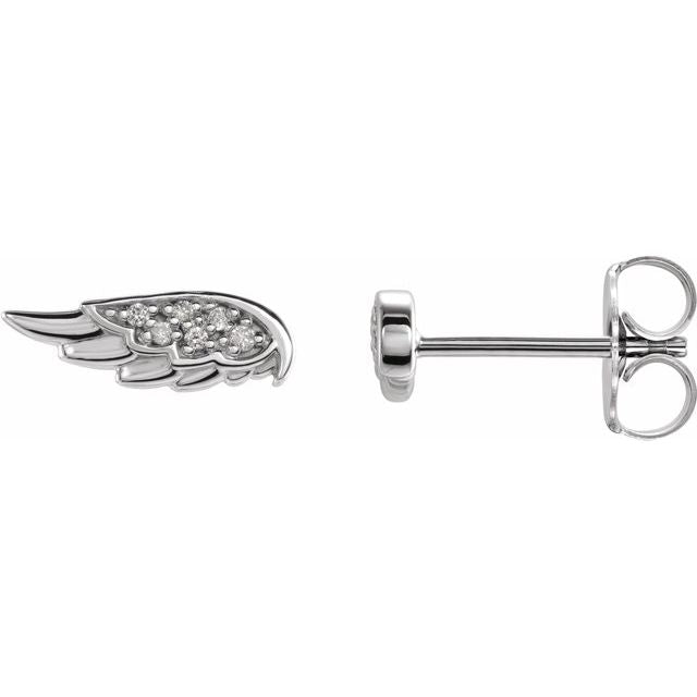 14K Gold Accented Angel Wing Earrings