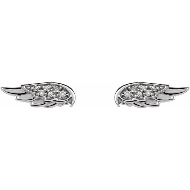 14K Gold Accented Angel Wing Earrings