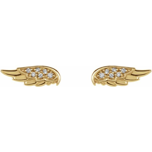 14K Gold Accented Angel Wing Earrings