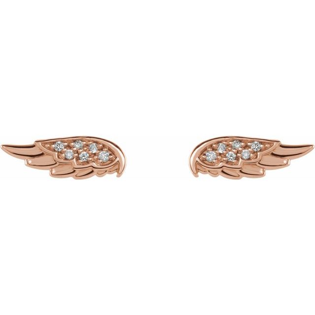 14K Gold Accented Angel Wing Earrings