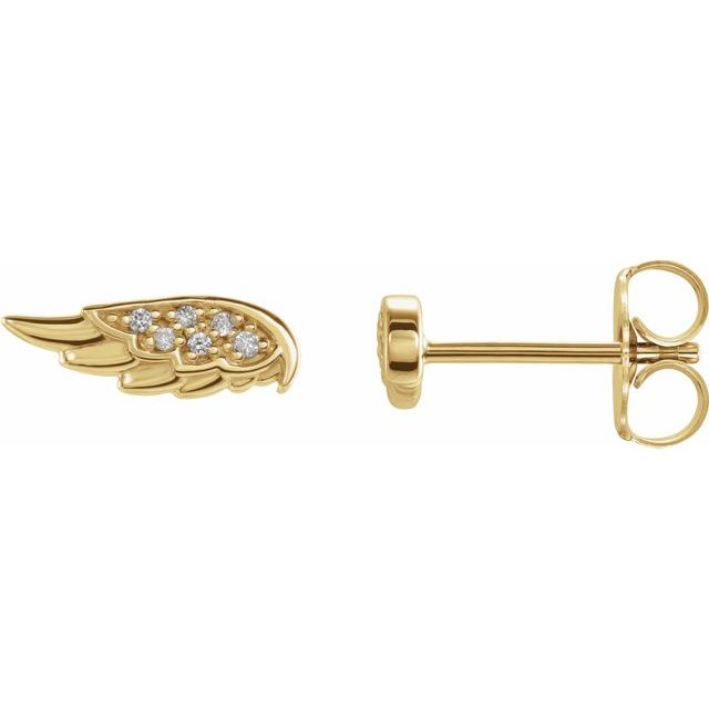 14K Gold Accented Angel Wing Earrings