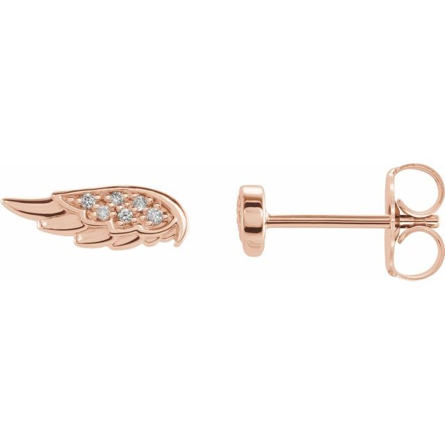 14K Gold Accented Angel Wing Earrings