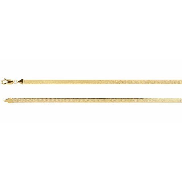 14K Yellow Gold 3.8 mm Flexible Herringbone Chain Bracelet