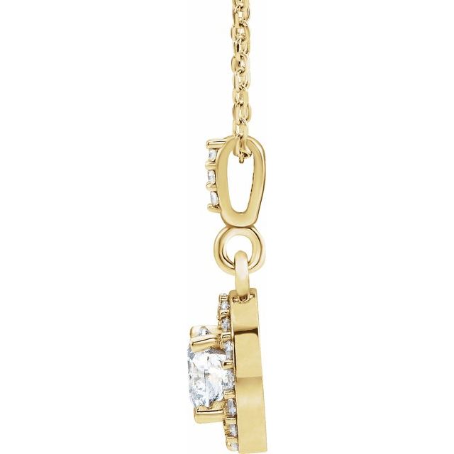 14K White 1/2 CTW - 5/8 CTW Diamond Halo-Style Necklace