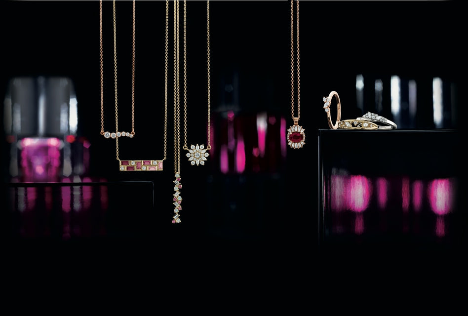 14K Yellow Ethiopian Opals, Pink Sapphires & 1/8 CTW Diamond Scattered Bar 16-18" Necklace