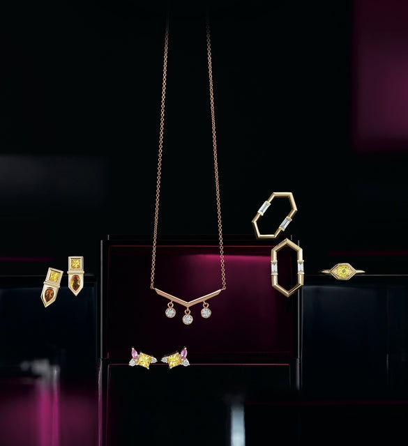 14K Gold - Yellow Sapphire, Pink Sapphire, & 1/8 CTW Diamond Earrings