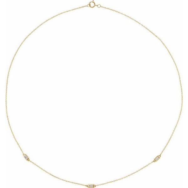 1/5 CTW Diamond 3-Station Necklace in 14K Gold 16"-18"