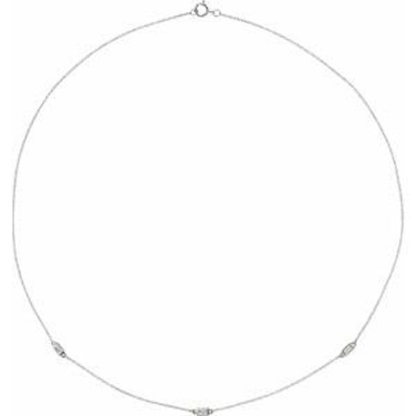 1/5 CTW Diamond 3-Station Necklace in 14K Gold 16"-18"