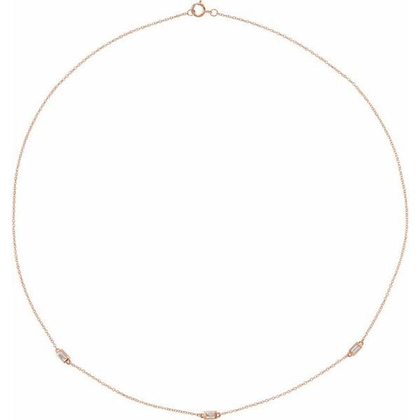 1/5 CTW Diamond 3-Station Necklace in 14K Gold 16"-18"