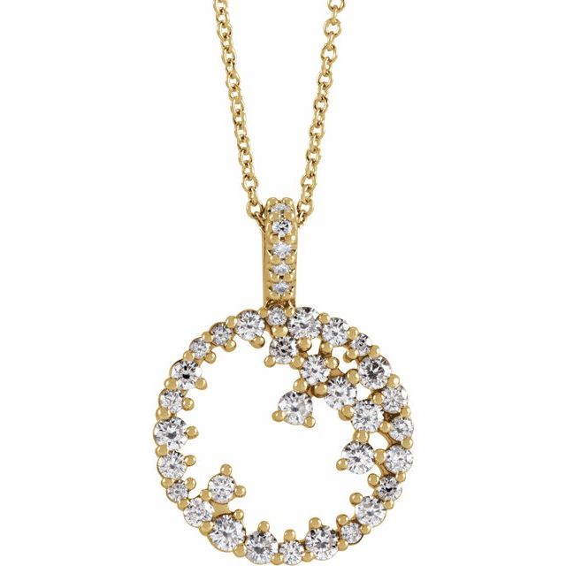 3/4 CTW Diamond Scattered Circle 16-18" Necklace