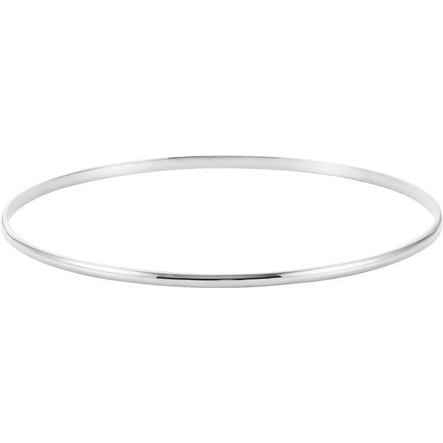 14K Solid Gold 2mm-8mm Half Round Bangle