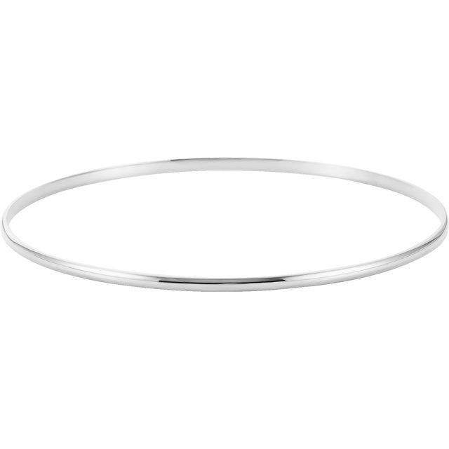 14K Solid Gold 2mm-8mm Half Round Bangle