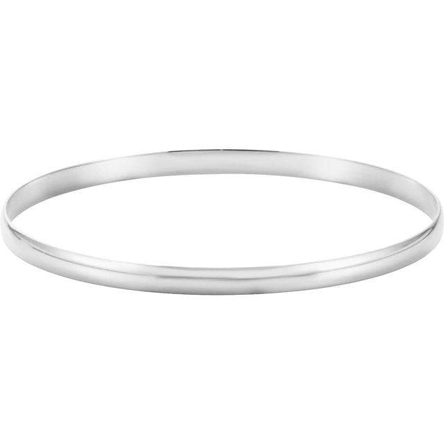 14K Solid Gold 2mm-8mm Half Round Bangle