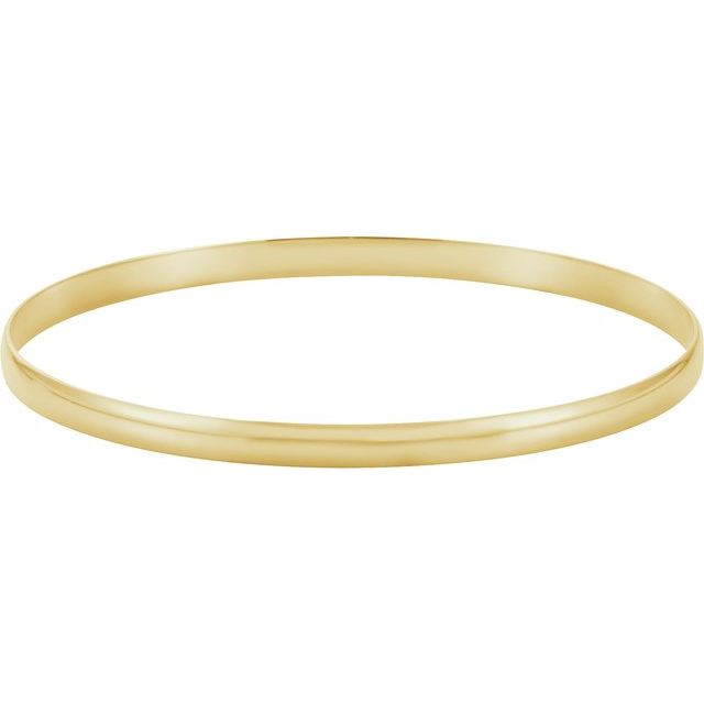 14K Solid Gold 2mm-8mm Half Round Bangle