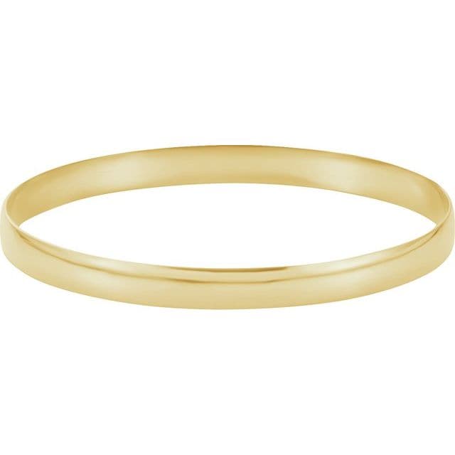 14K Solid Gold 2mm-8mm Half Round Bangle