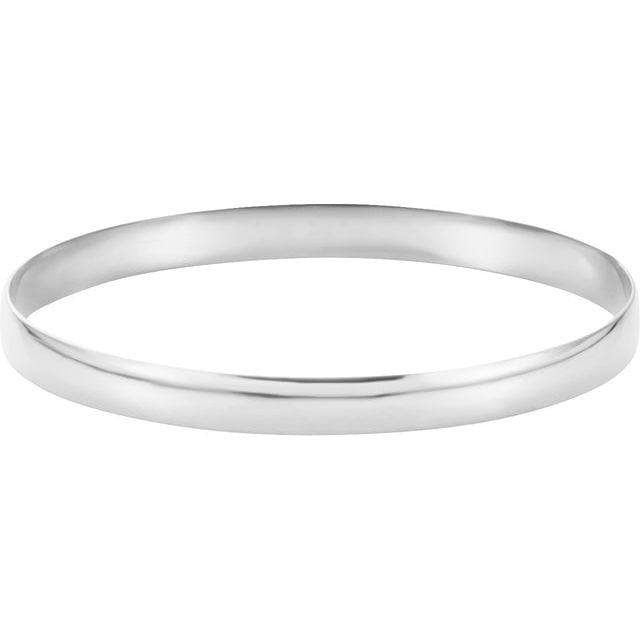 14K Solid Gold 2mm-8mm Half Round Bangle