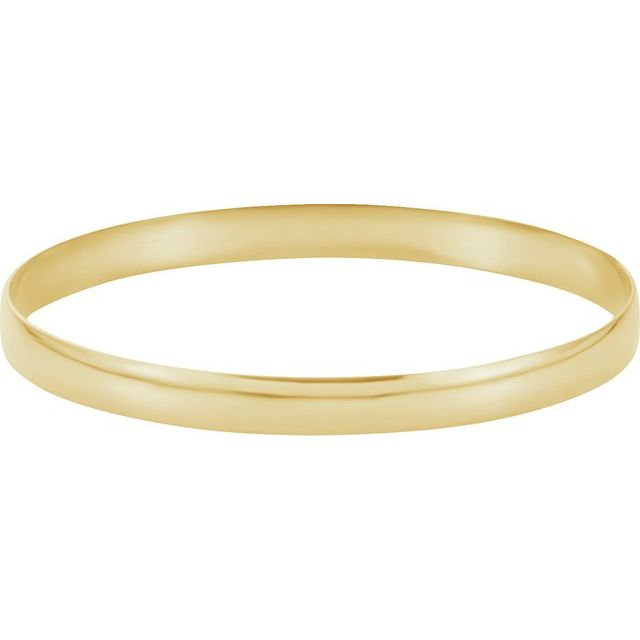 14K Solid Gold 2mm-8mm Half Round Bangle