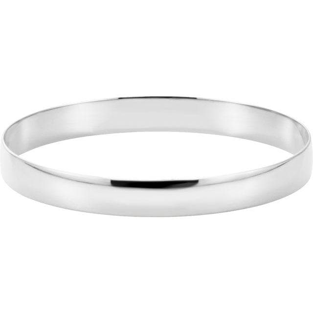 14K Solid Gold 2mm-8mm Half Round Bangle