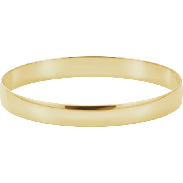 14K Solid Gold 2mm-8mm Half Round Bangle