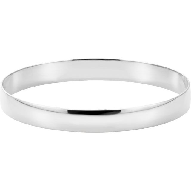 14K Solid Gold 2mm-8mm Half Round Bangle