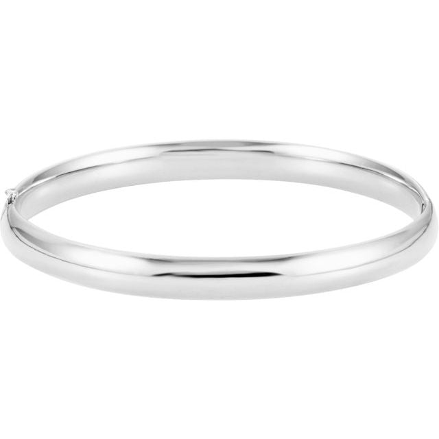 14K Yellow Gold 6.5 mm Hinged Bangle Bracelet