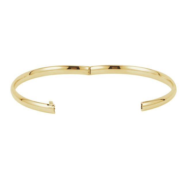 14K Gold 4.75 mm Hinged Bangle Bracelet