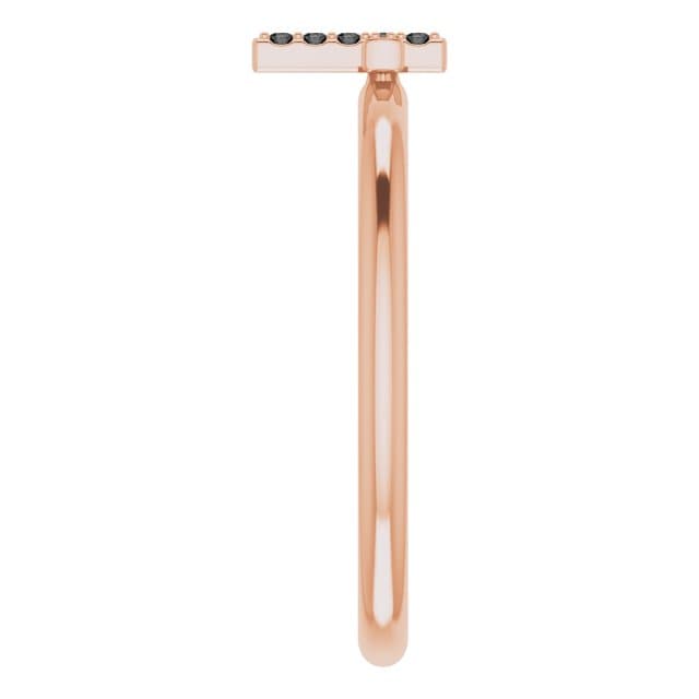 14K Rose Gold .03 CTW Black Diamond Stackable Cross Ring