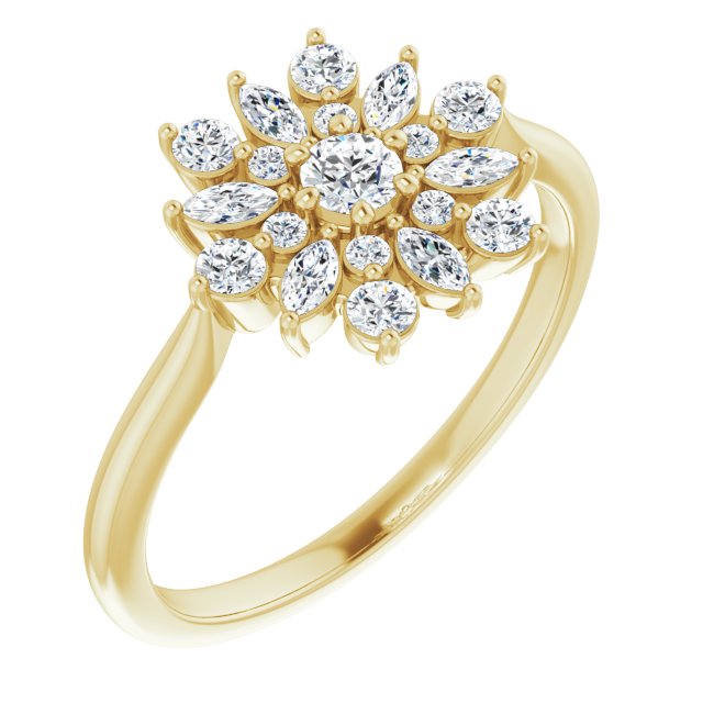 14K Gold 1/2 CTW Diamond Vintage-Inspired Ring