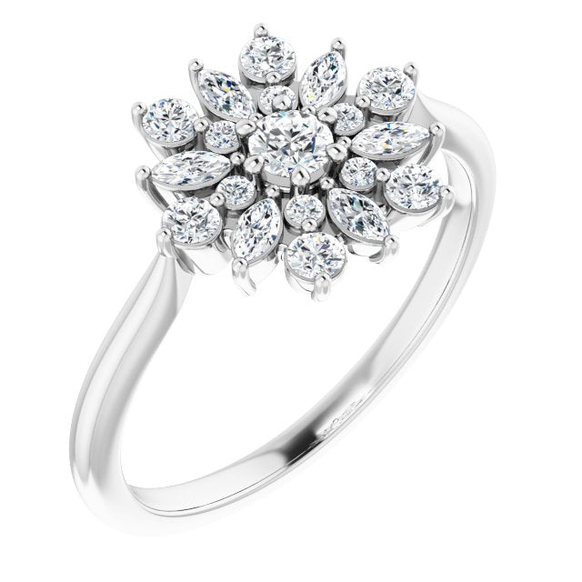 14K Gold 1/2 CTW Diamond Vintage-Inspired Ring